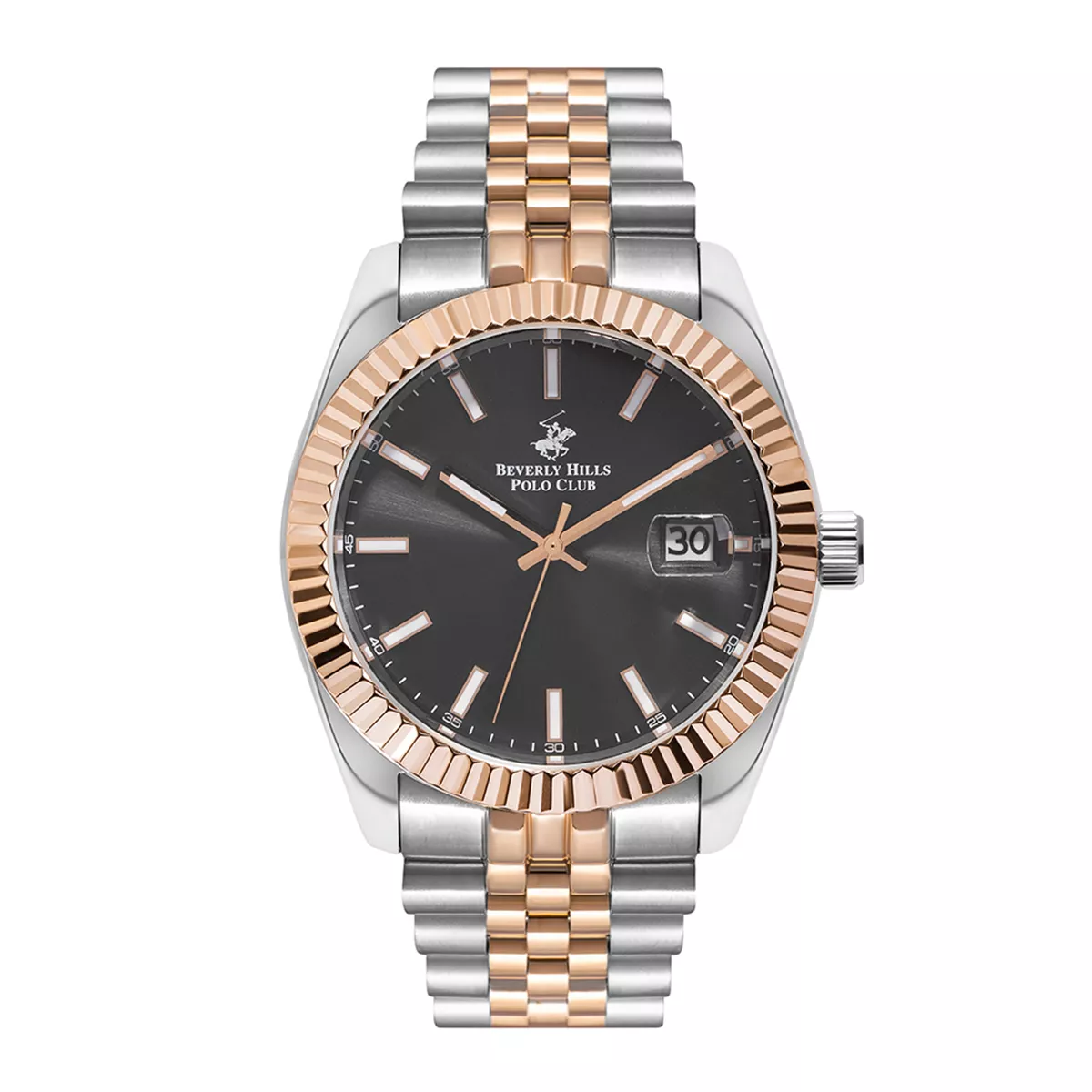 Buy BEVERLY HILLS POLO CLUB Men s Chronograph Gun Metal Dial Watch