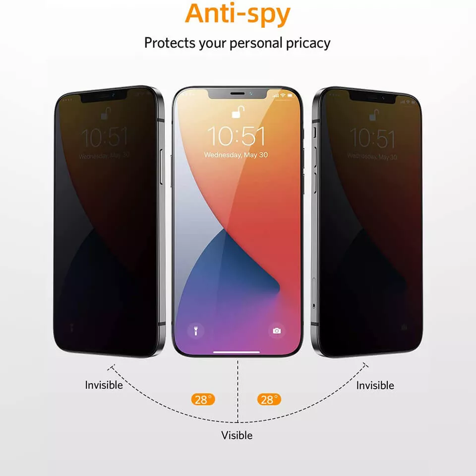 Green 3d Privacy Pro Glass Screen Protector Iphone 12 Pro