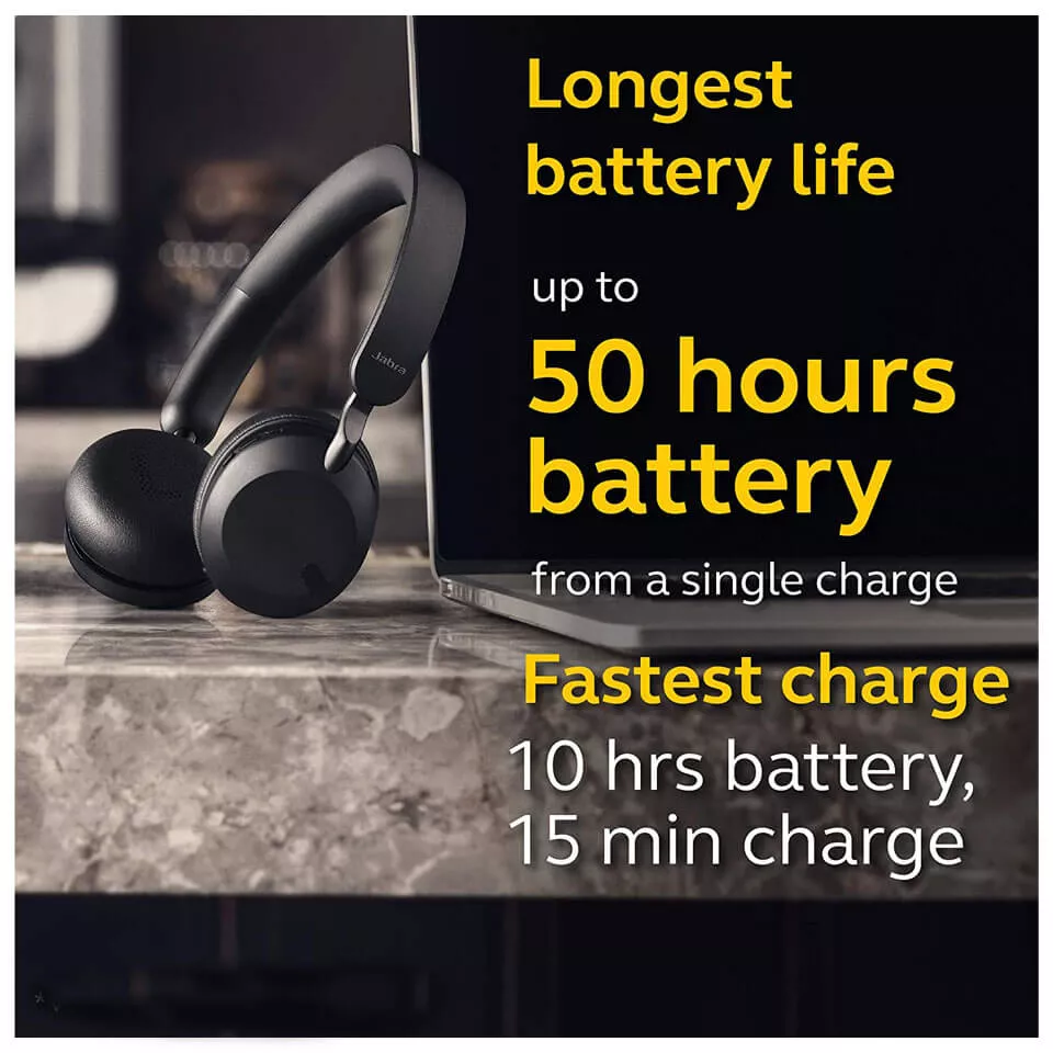 Jabra Elite 45h, Titanium Black – On-Ear Wireless Headphones with Up to 50  Hours of Battery Life