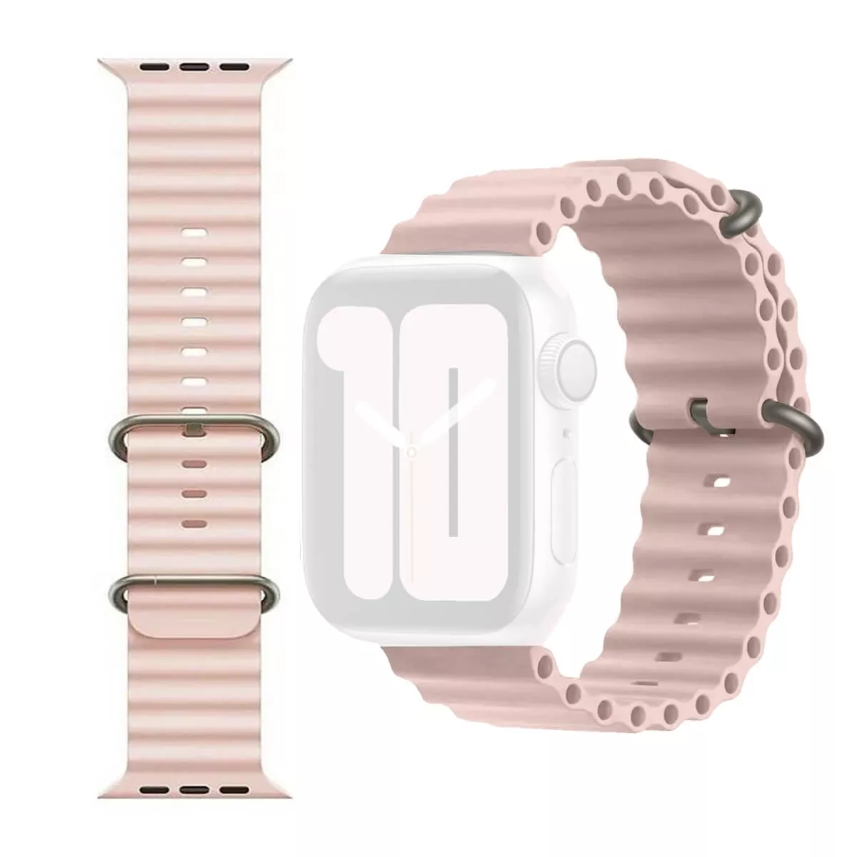 Buy Silicone Ocean Style Strap for Apple Watch 42mm 44mm 45mm 49mm