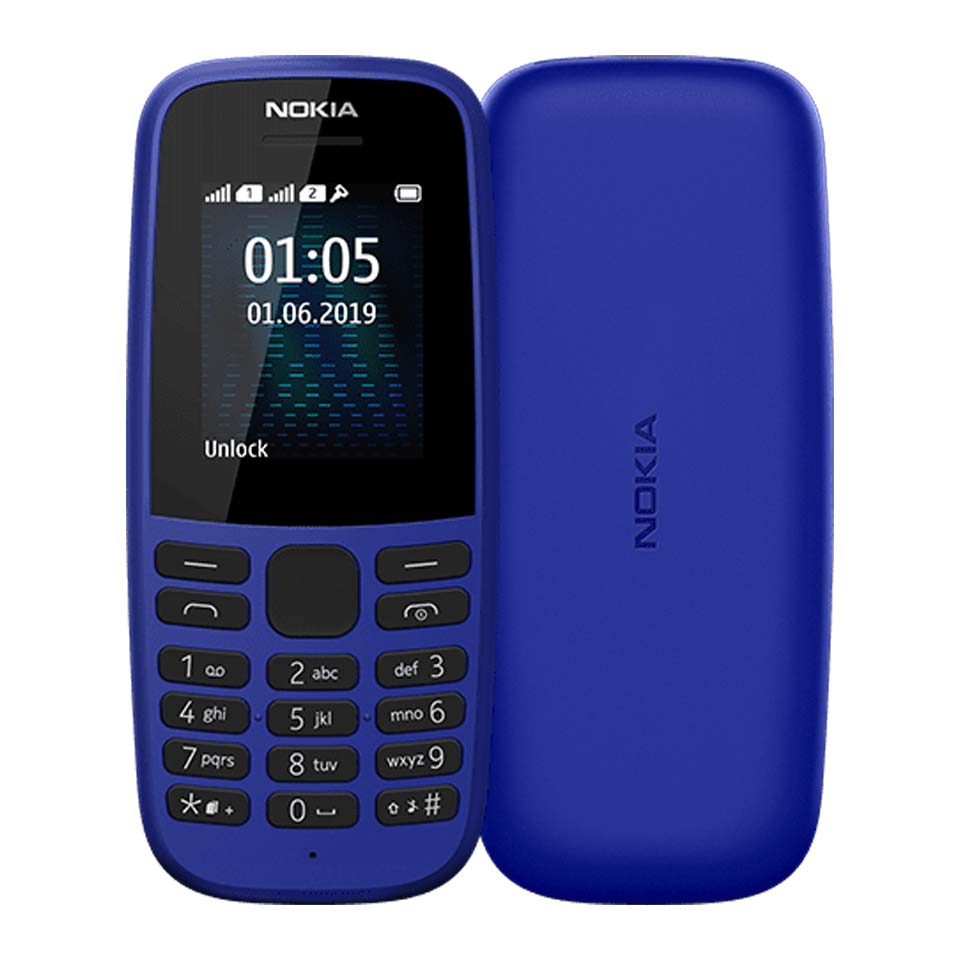 sim free nokia 105 mobile phone blue