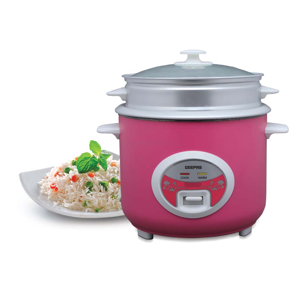 Buy Geepas L Rice Cooker Steamer With Non Stick Cooking Pot W Grc In Kuwait