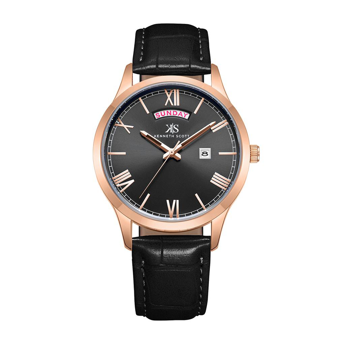 Buy Kenneth Scott Men's Black Dial Analog Watch - K22014-RLBB in Kuwait