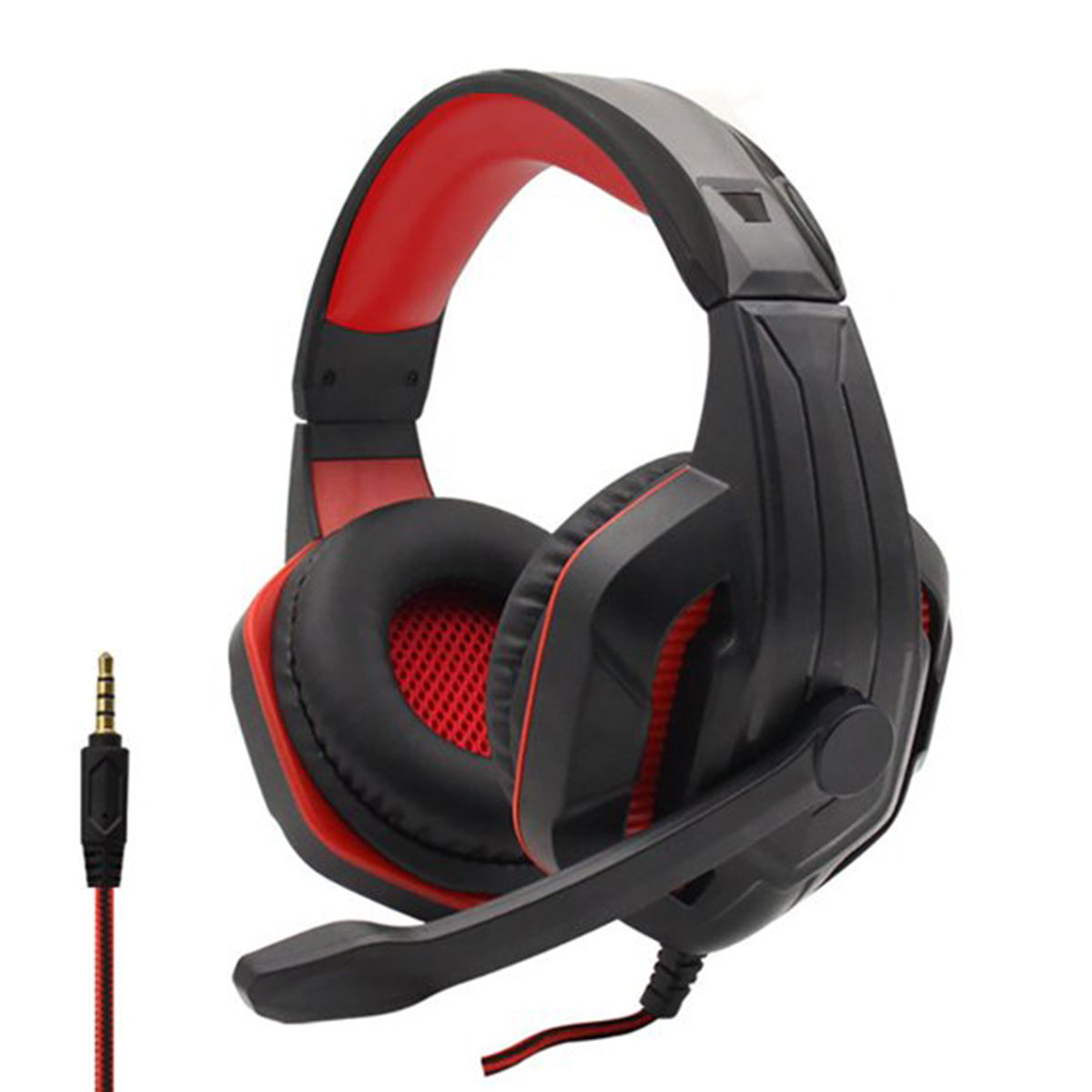 Buy KOMC M203 Gaming Headset with Mic - Black Red in Kuwait