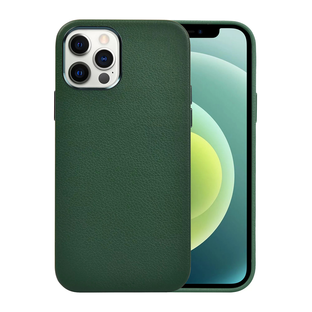 Buy WiWu Calfskin Genuine Leather Case for iPhone 13 Pro Green in Kuwait