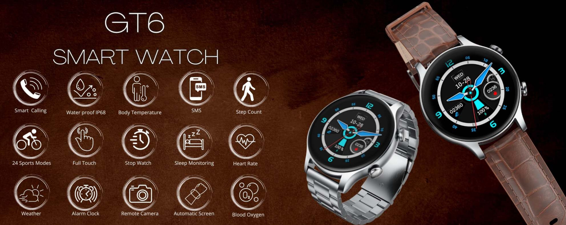 Buy GTab GT6 Deluxe Smartwatch Gold in Kuwait