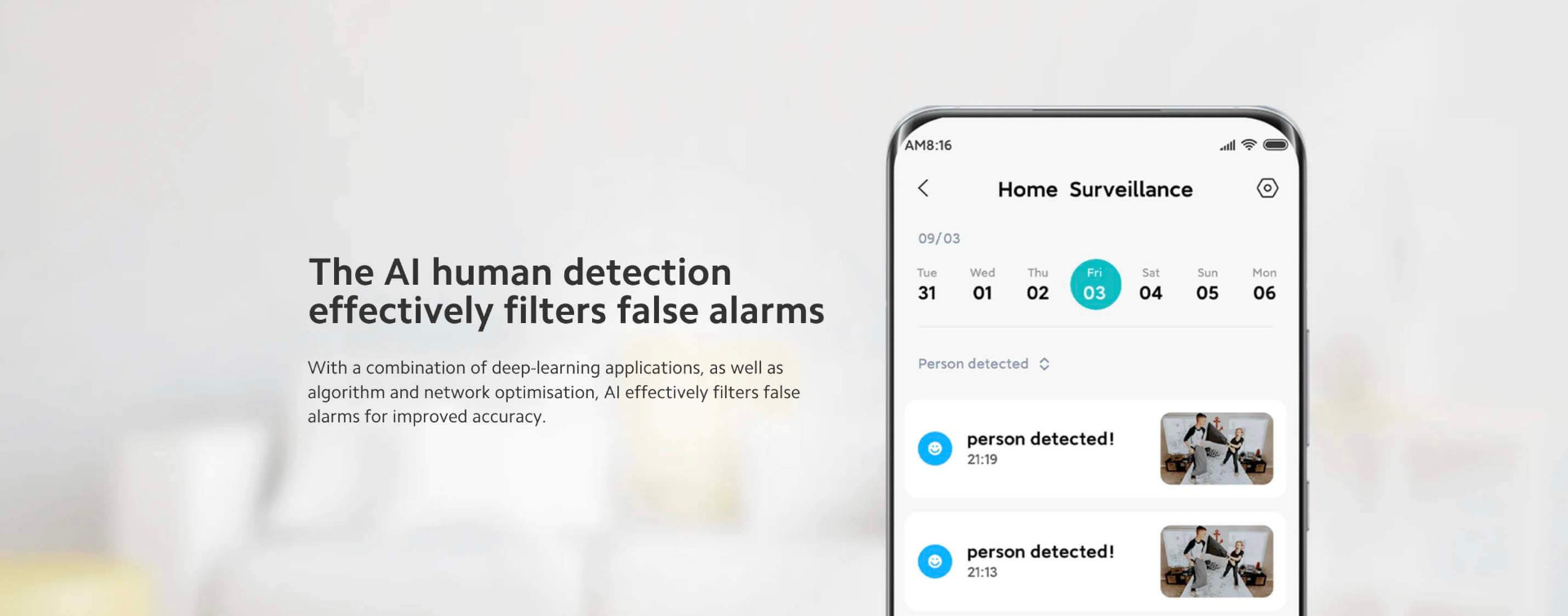 Xiaomi Smart Camera C300 AI human detection effectively filters false alarm  supports remote viewing on multiple devices and 16x speed playback